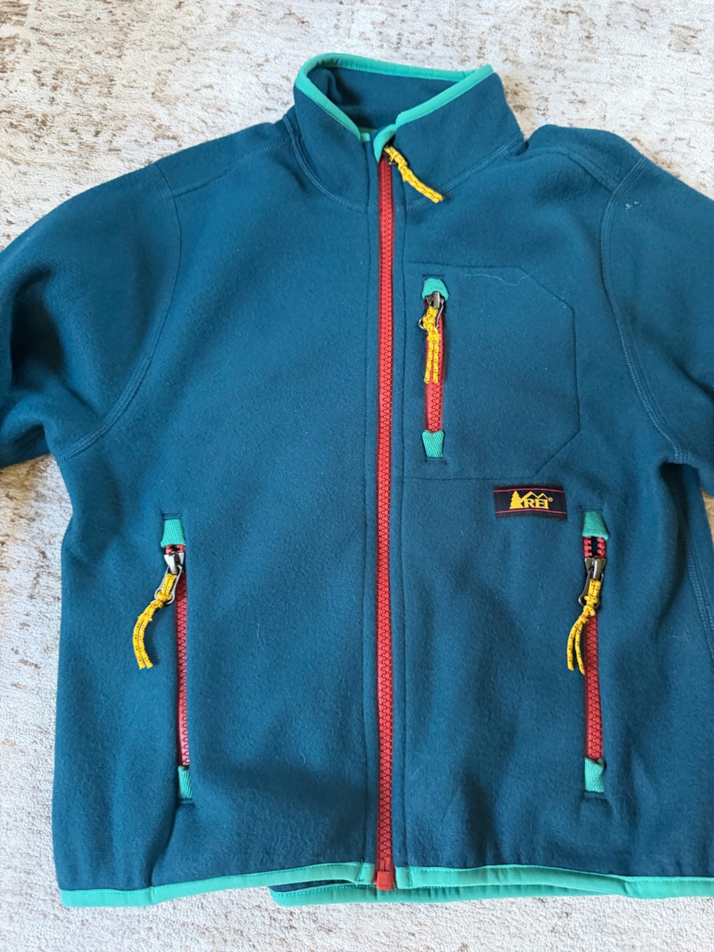 REI Teal Kids Zip up Fleece jacket - XS- 6/7